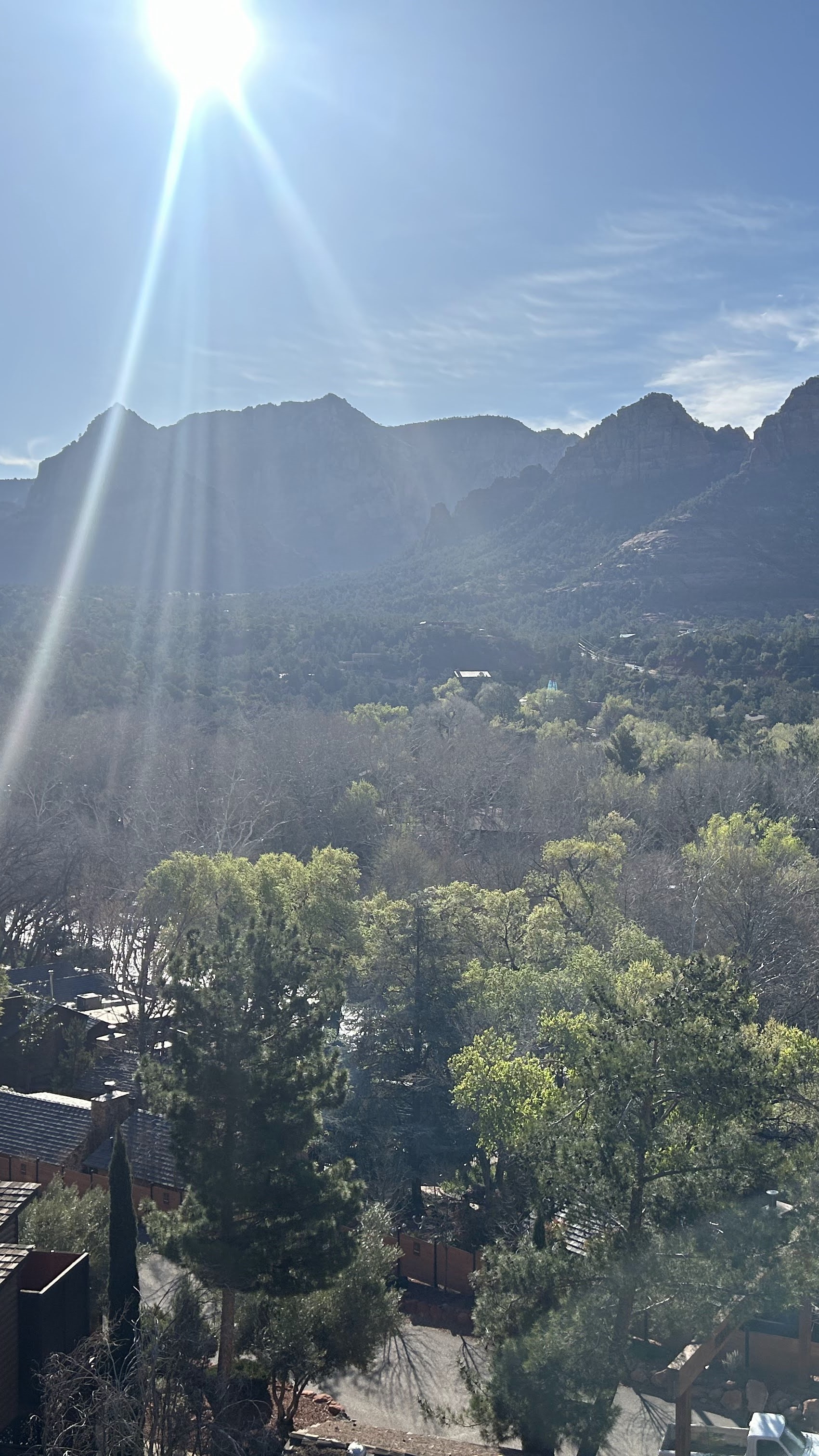 The sun shining down on Sedona, Arizona